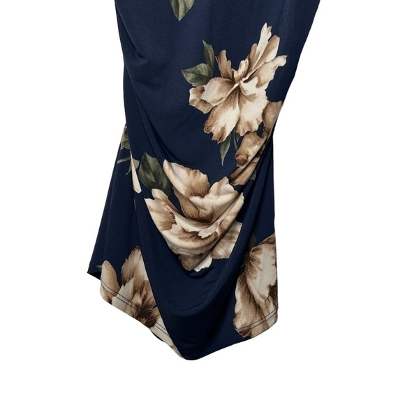 MY Bump Addison Maternity Navy Floral Cold Shoulder Fall Bodycon Dress size XL - Picture 15 of 16